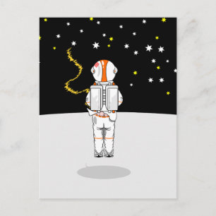 Astronaut Caught Short Weeing in Space Postcard