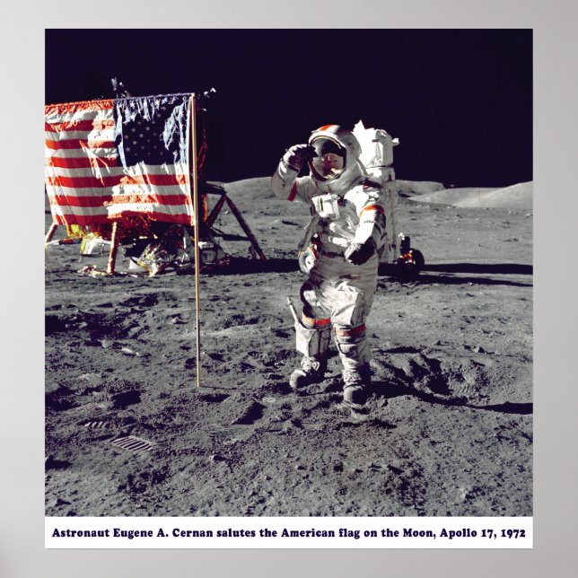 Astronaut Cernan on the Moon Apollo 17 1972 Poster (Front)