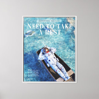 Astronaut Chill'in Design Art Canvas Print
