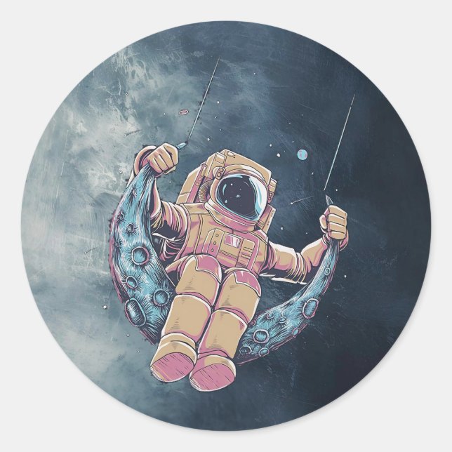 Astronaut Classic Round Sticker (Front)