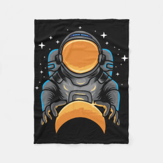 Astronaut Controls Space Fleece Blanket