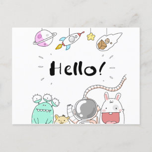 Astronaut Cosmonaut rocket/raket Postcard