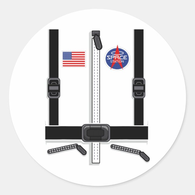 Astronaut Costume For Kids Men Women Space Suit  Classic Round Sticker (Front)