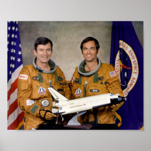 Astronaut Crew of Space Shuttle Columbia (STS-1) Poster