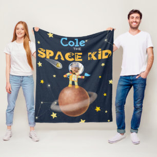 👨‍🚀 Astronaut cute Space theme Custom Phot Fleece Blanket