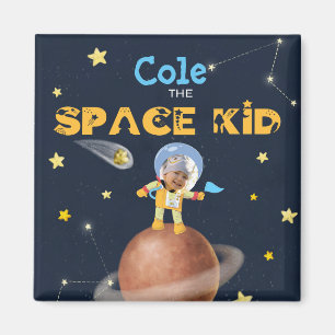 👨🚀 Astronaut cute Space theme Custom Photo Name Magnet