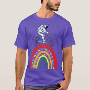 Astronaut Cycling Boho Rainbow T-Shirt
