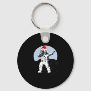 Astronaut Dab On The Moon Space Christmas Graphic Key Ring