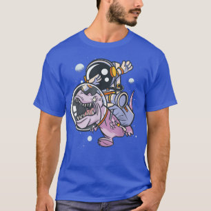 Astronaut Dabbing On Tyrannosaurus Rex Dinosaur Fu T-Shirt
