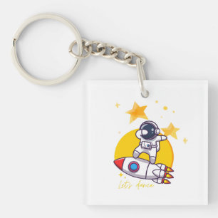 astronaut dance on a rocket key ring