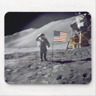 Astronaut David Scott Salutes Flag Mousepad
