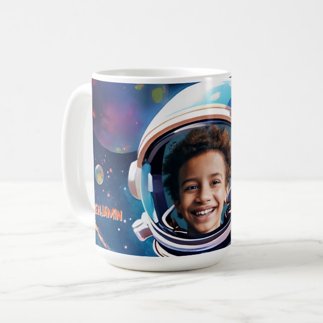 Astronaut Deep Space Sky Planets Photo Gift  Coffee Mug (Front Left)