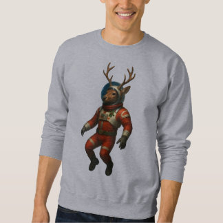 Astronaut Deer in Red Suit Sweatshirt