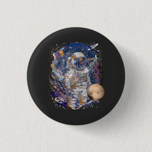 Astronaut design 3 cm round badge