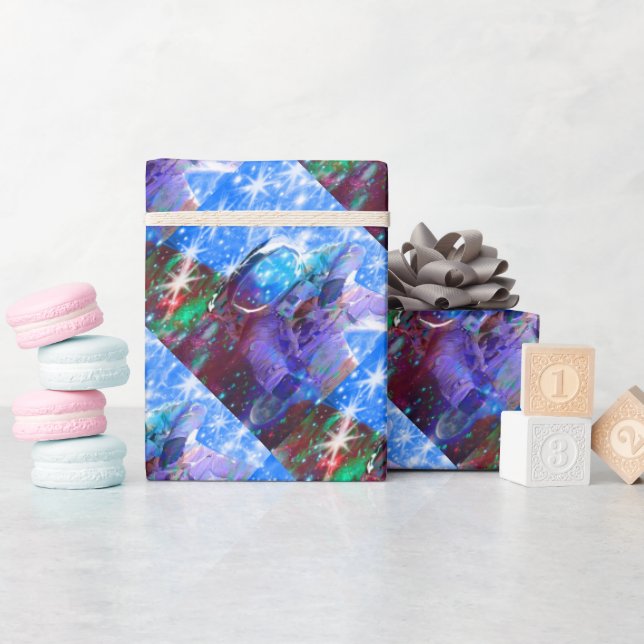 Astronaut Dimensions Wrapping Paper (Baby Shower)