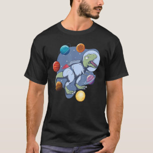 Astronaut Dinosaur In Space Travel Galaxy Dinosaur T-Shirt