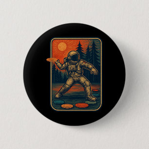 Astronaut Disc Golfer Funny Disc Golf _1 6 Cm Round Badge