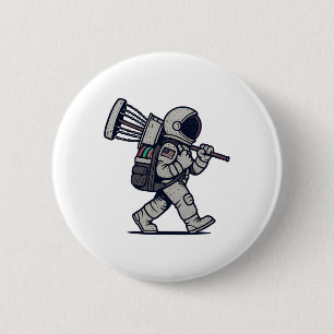 Astronaut Disc Golfer Funny Disc Golf  6 Cm Round Badge