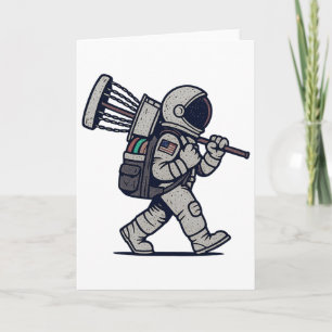 Astronaut Disc Golfer Funny Disc Golf Card
