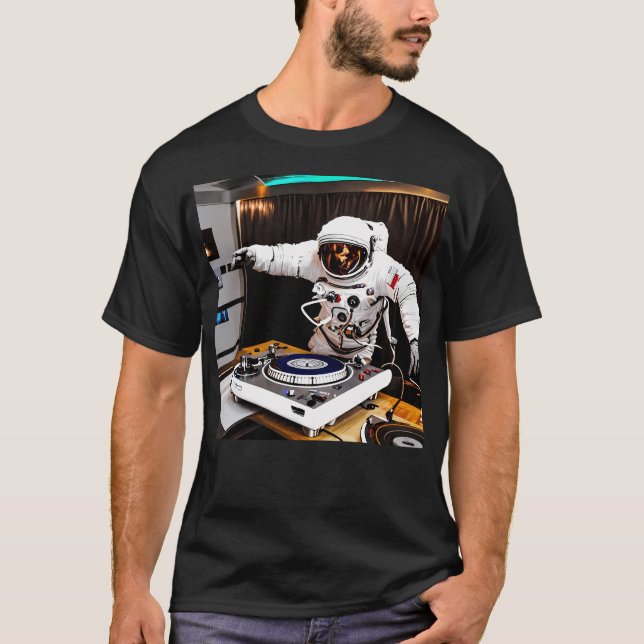 Astronaut Dj On Turntables T-Shirt (Front)
