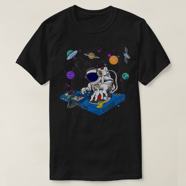 Astronaut DJ Psychedelic Music Techno EDM Festival T-Shirt (Design Front)