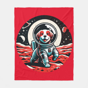 Astronaut Dog - Cosmic Canine Space Adventure Fleece Blanket
