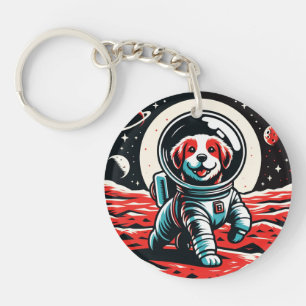 Astronaut Dog - Cosmic Canine Space Adventure Key Ring