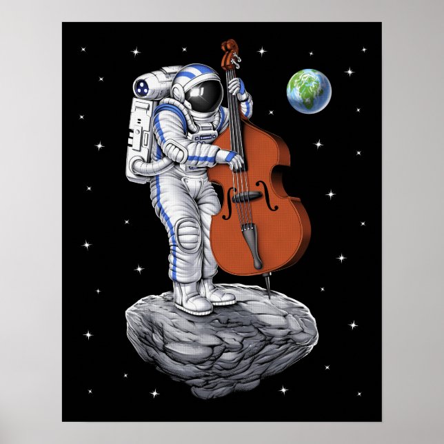 Astronaut Double Bass Player Poster (Front)