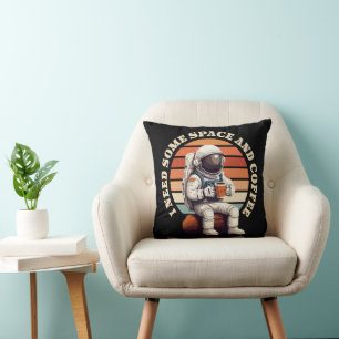 Astronaut Drinking Coffee Cushion