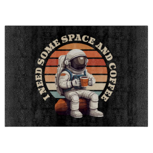Astronaut Drinking Coffee Cutting Board