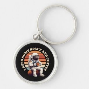 Astronaut Drinking Coffee Key Ring