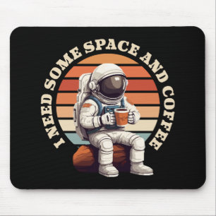 Astronaut Drinking Coffee Mouse Pad