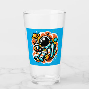 Astronaut Drinking Coffee - Outer Space Caffeine Glass