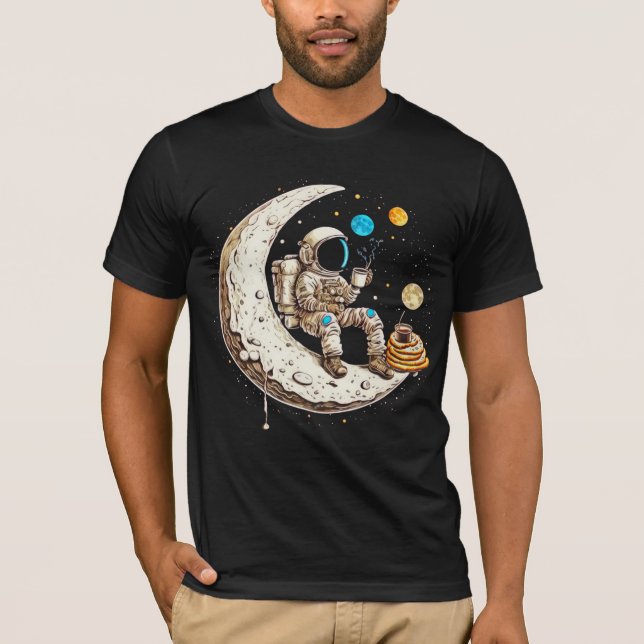 Astronaut Drinking Coffee T-Shirt (Front)
