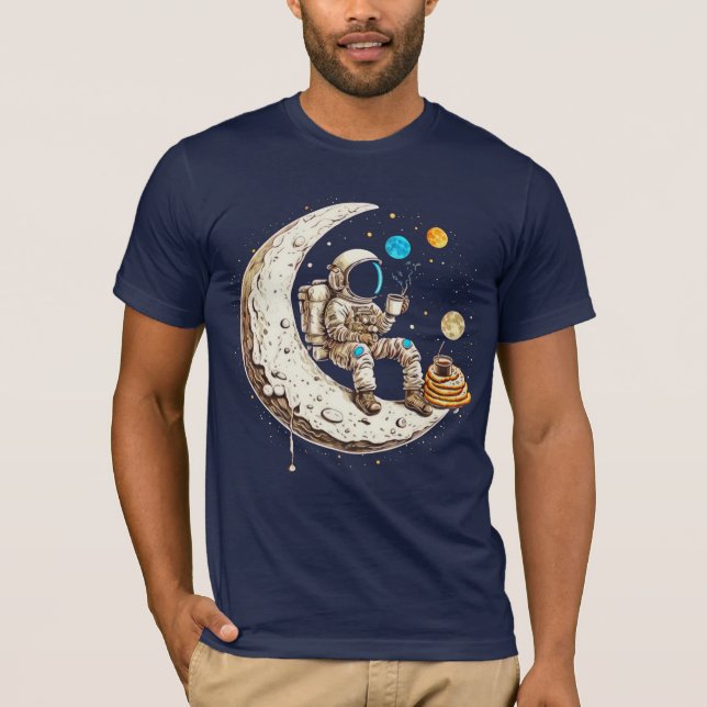Astronaut Drinking Coffee T-Shirt (Front)