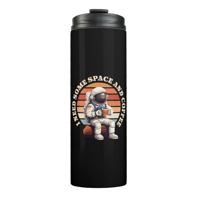 Astronaut Drinking Coffee Thermal Tumbler (Front)