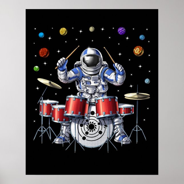 Astronaut Drummer Poster (Front)