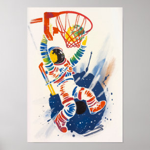 Astronaut Dunking Poster