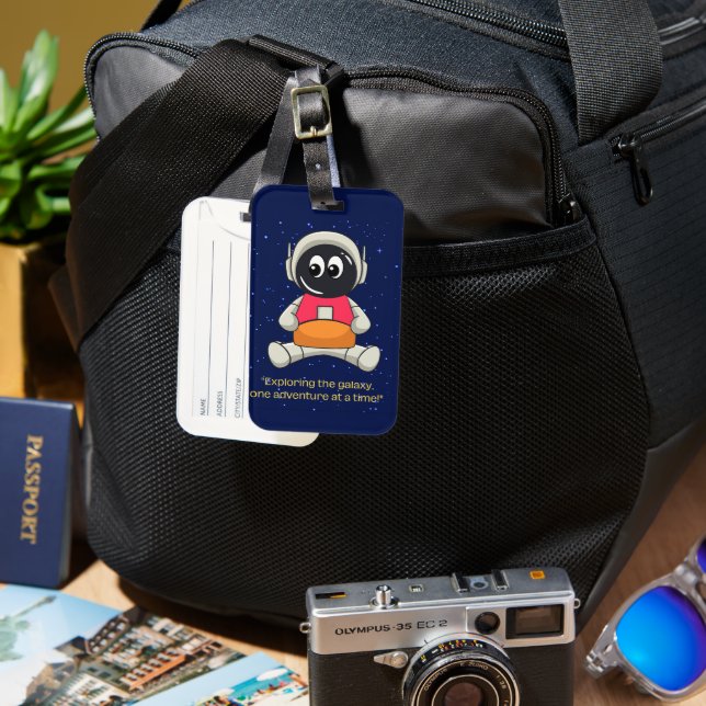 astronaut editable luggage tag (Front & Back)