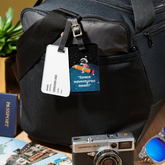 astronaut editable luggage tag (Front & Back)