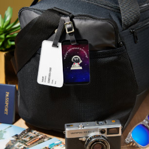 astronaut editable luggage tag