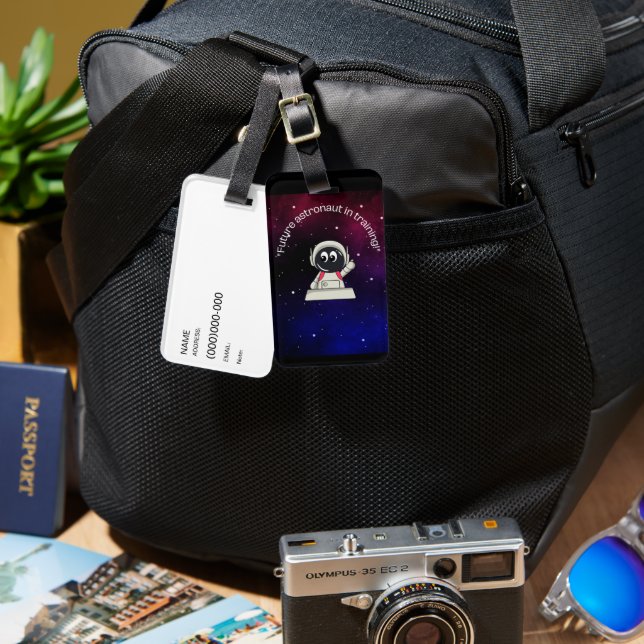 astronaut editable luggage tag (Front & Back)
