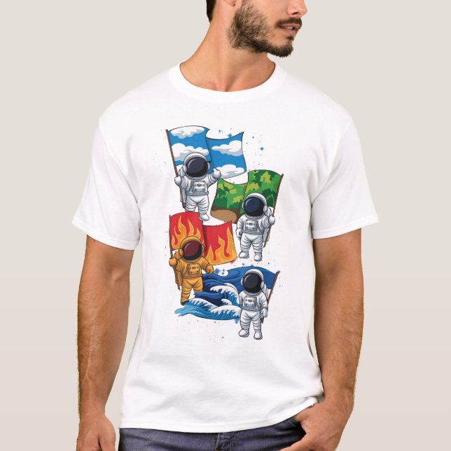 Astronaut Elements Space Explorer Galaxy Science T-Shirt (Front)