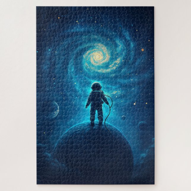 Astronaut Exploring a Cosmic Landscape Jigsaw Puzzle (Vertical)