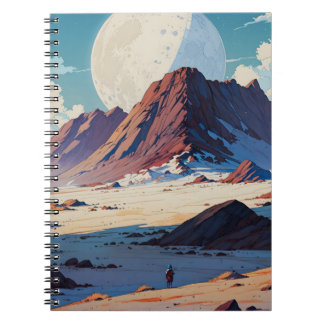 Astronaut Exploring a Vast Alien Desert Notebook