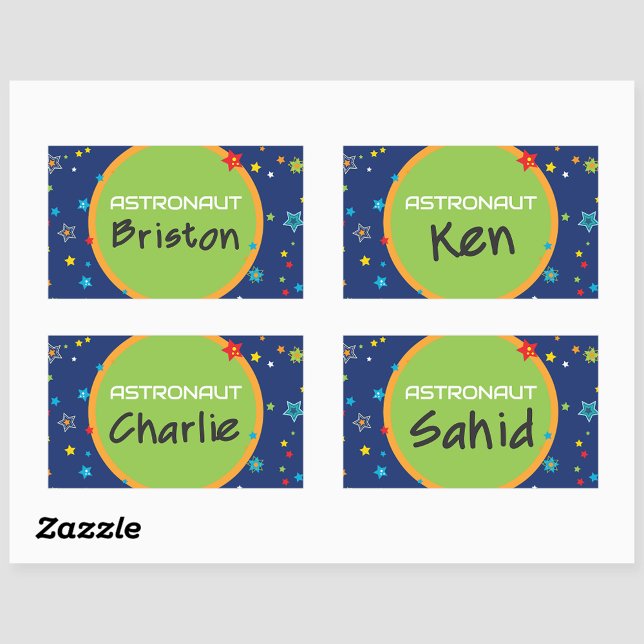 Astronaut Favour Box Blank Name Stickers (Write your guests name on to make the perfect gift box labels!)