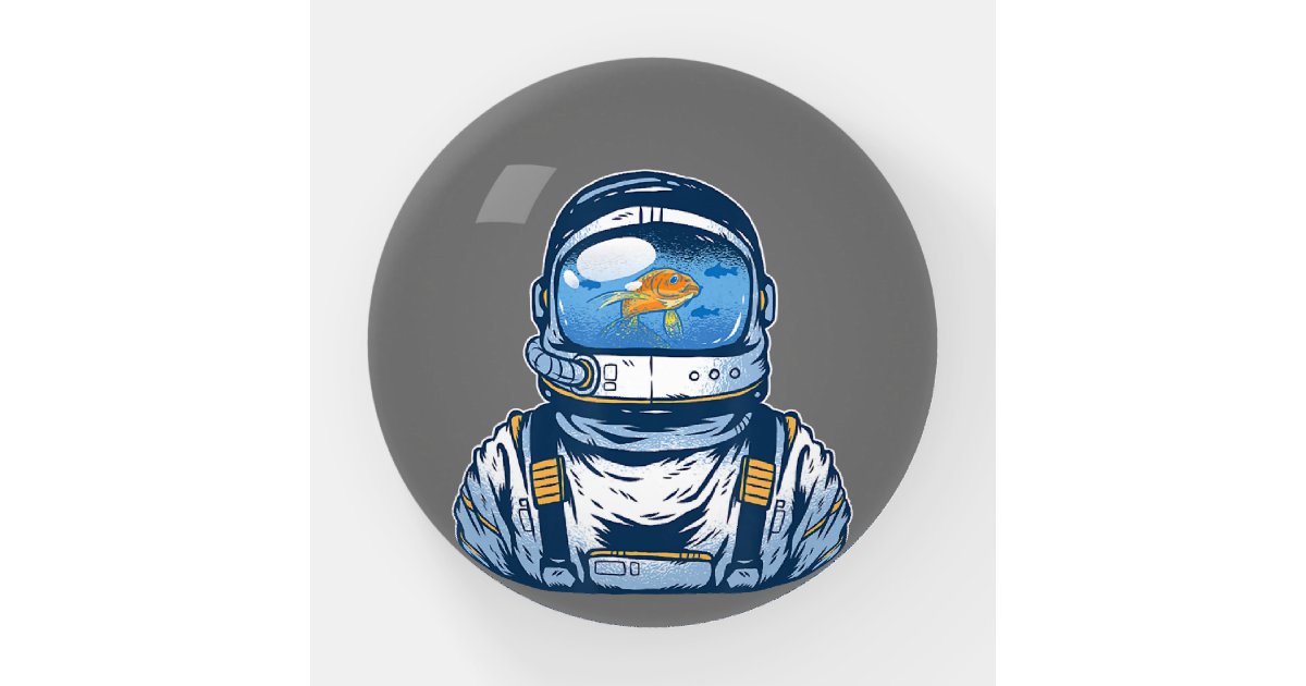 Astronaut Fishbowl Helmet Goldfish Spaceman Suit Paperweight | Zazzle