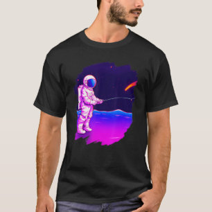 Astronaut Fishing Boat Space Ocean Lake Cool Fish T-Shirt