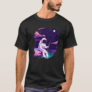 Astronaut Fishing Boat Space Ocean Lake Cool Fish T-Shirt
