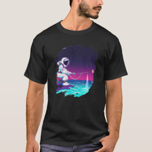 Astronaut Fishing Boat Space Ocean Lake Cool Fish T-Shirt